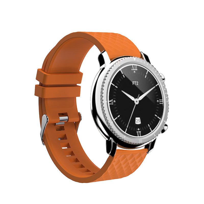 Smartwatch with an orange band on a white background