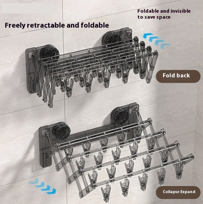 Suction Cup Socks Foldable Drying Punch-Free Towel Rack