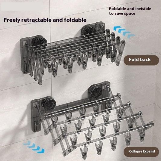 Suction Cup Socks Foldable Drying Punch-Free Towel Rack