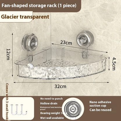 Bathroom Suction Cup Triangle Storage Rack - Punch-Free