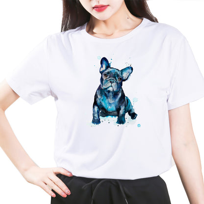 French Bulldog Dog Print All-match T-shirt For Men And Women