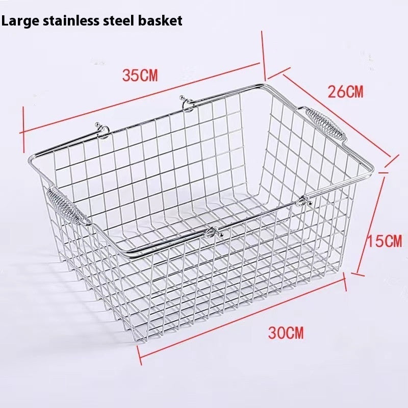 Zhonggu Rattan Trolley Storage Basket Metal Snack Rack