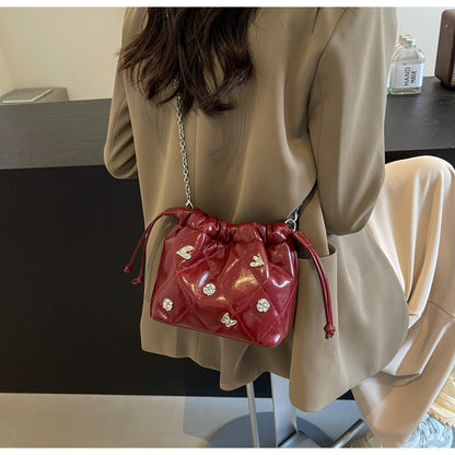 Chain Kafuu Diamond Fashion Shoulder Crossbody Mini Bucket Bag