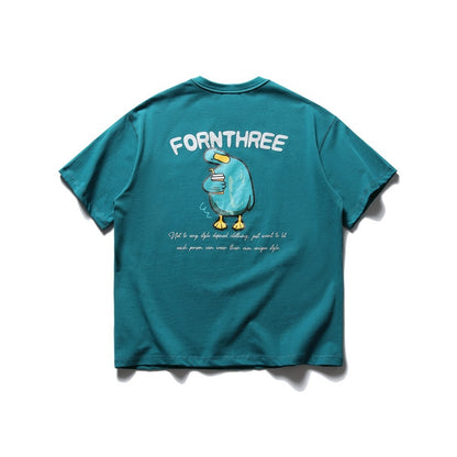 Japanese-style Retro University Style Fashion Brand Loose Men And Women Short T-shirt