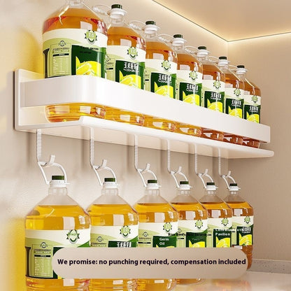 Milk White Kitchen Rack - Seasoning Rack, Punch-Free Wall Hanging
