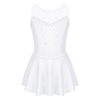 Girls Figure Skating Performance Wear Sleeveless Skirt