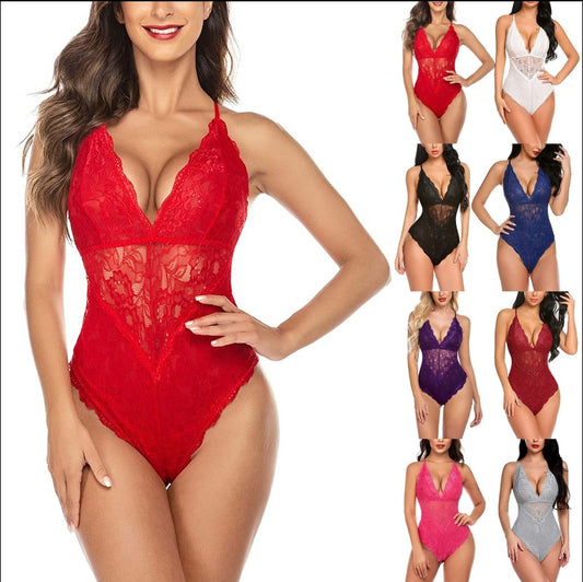 European and American Lace Lingerie – Elegant One-Piece Design