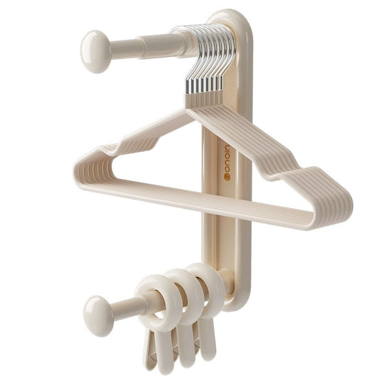 Retractable Hanger Storage Rack - Punch-Free Organizer
