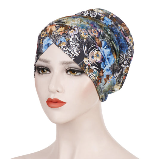 Back Sponge Hair Toe  Cashew Flower Print