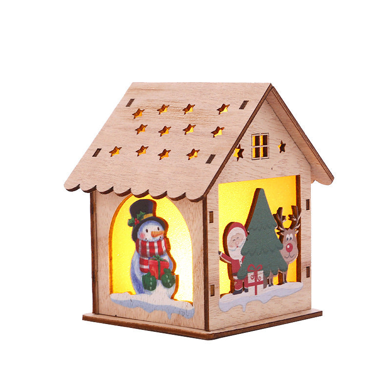 Christmas Decorative Wooden Ornaments LED Lighting
