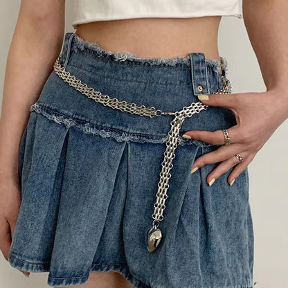 Men and Women Design Fashion Love Chain Pendant Waist Chain