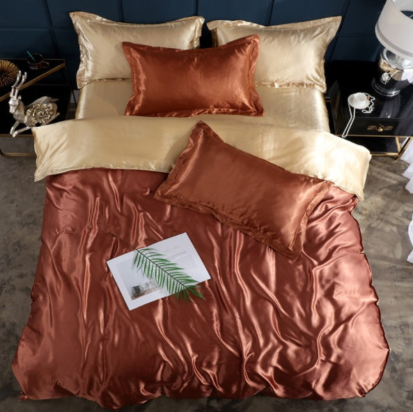 Bed Sheet Quilt Cover Naked Sleep Cool Silk Single Three Piece Set