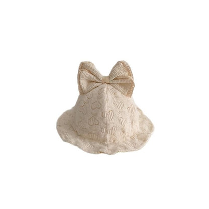 Windproof Bow Fisherman Hat Newborn Small-month Keep Baby Warm Bucket Hat