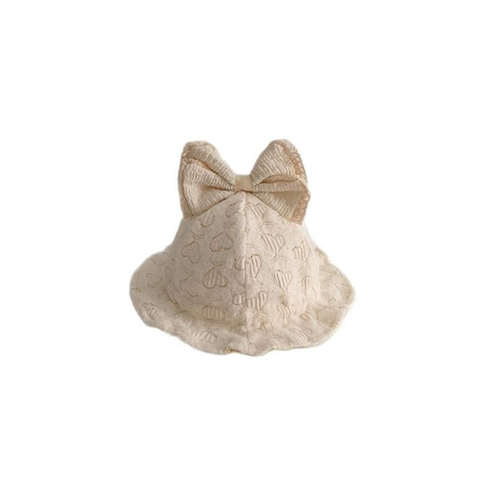 Windproof Bow Fisherman Hat Newborn Small-month Keep Baby Warm Bucket Hat