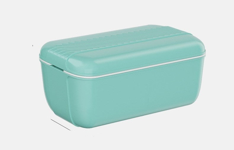 Multifunctional soap dish with product parameters on a white background