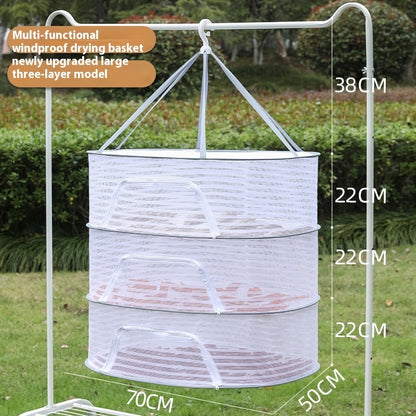 Hanging Network Dry Goods Artifact - Foldable Fly Cage for Balcony Drying
