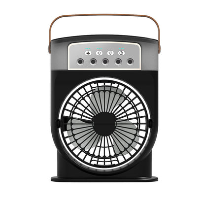 USB Air Cooler Fan with 5 Spray Modes, 7-Color LED, and 600ML Tank