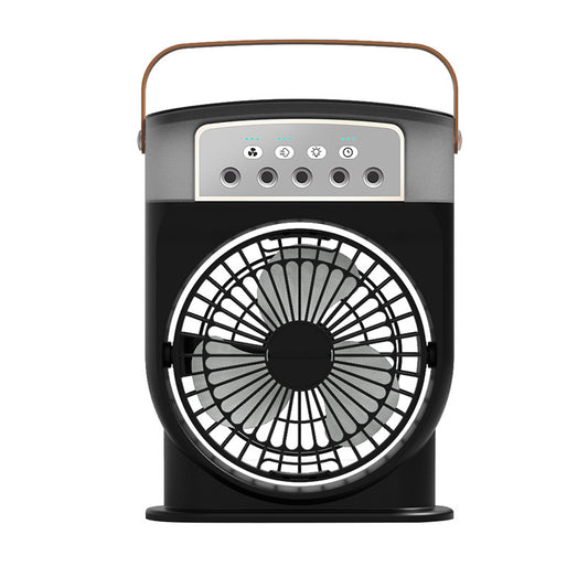 USB Air Cooler Fan with 5 Spray Modes, 7-Color LED, and 600ML Tank
