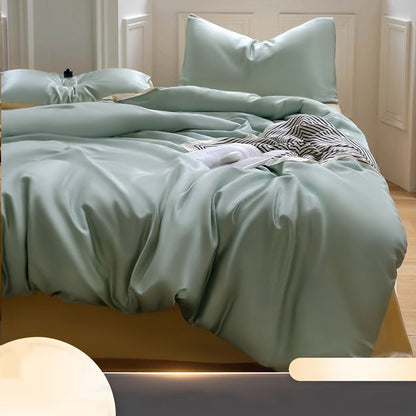 Summer Bed Four-piece Ice Silk Summer Cooling Quilt Cover Fitted Sheet