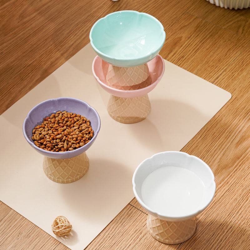 Neck Protecting Health Glaze Ceramic Pet Bowl