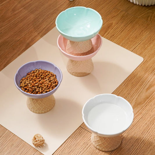 Neck Protecting Health Glaze Ceramic Pet Bowl