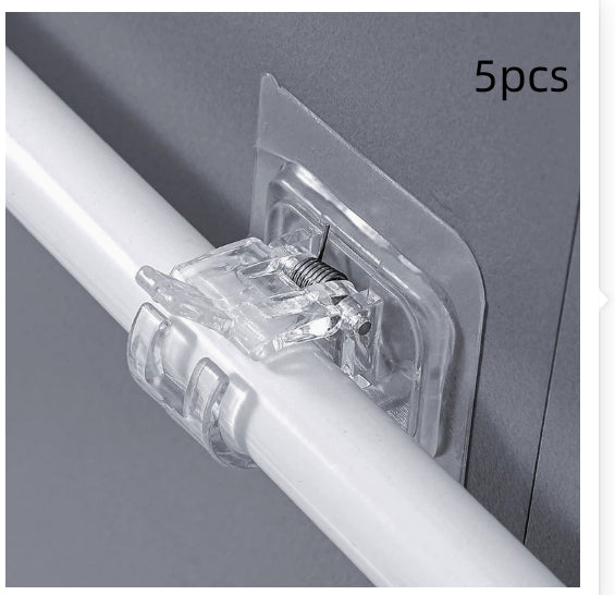 Punch-Free Curtain Rod Hook - Hanging Rod Clip Holder