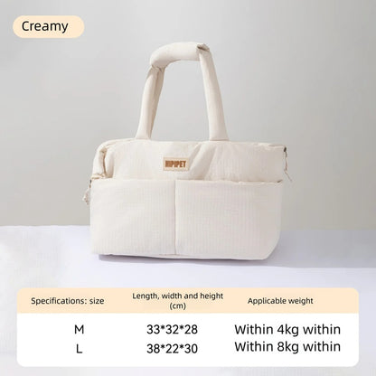 Dog Car Seat Pet Carrier with Adjustable Safety Leash - Portable Center Console for Small Dogs and Cats