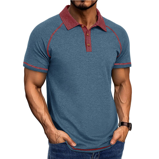 Short-Sleeved Lapel T-Shirt Polo - Bottoming Shirt for Men