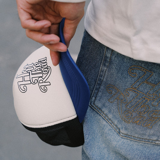Blue & White Retro Cotton Adjustable Cap